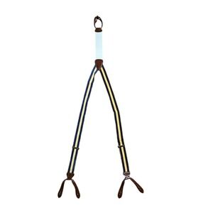 Trafalgar Striped Suspenders Adjustable Classic Navy Yellow Leather Corpcore‎